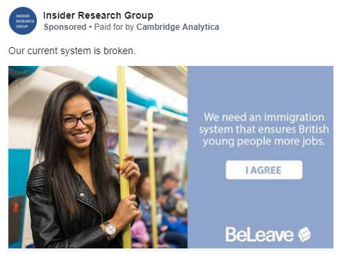 Cambridge Analytica Advert